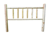 Log Headboard, Queen Size - Unfinished Natural Beige, Solid White Cedar Wood, Heavy Duty, Amish Handcrafted in USA Midwest Log Furniture