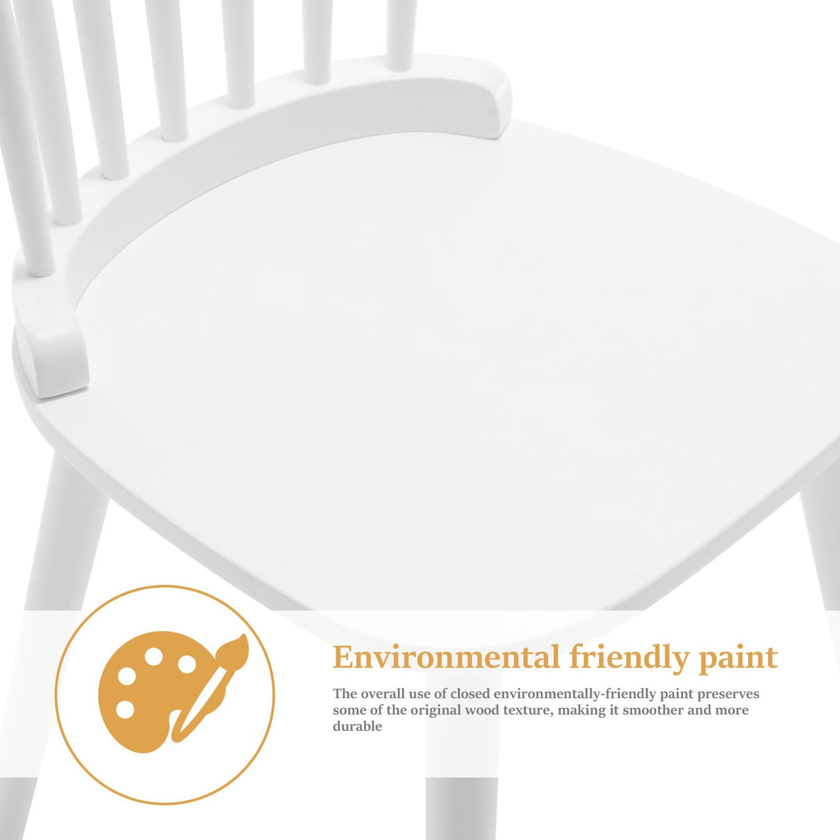 White Dining Chairs Set of 2 Windsor Chairs Farmhouse Spindle Back Wood Dining Room Chair Mid-Century Modern Armless Kitchen Side Chairs for Dining Room, Dinner, Restaurant, Sillas de Comedor RêveLife