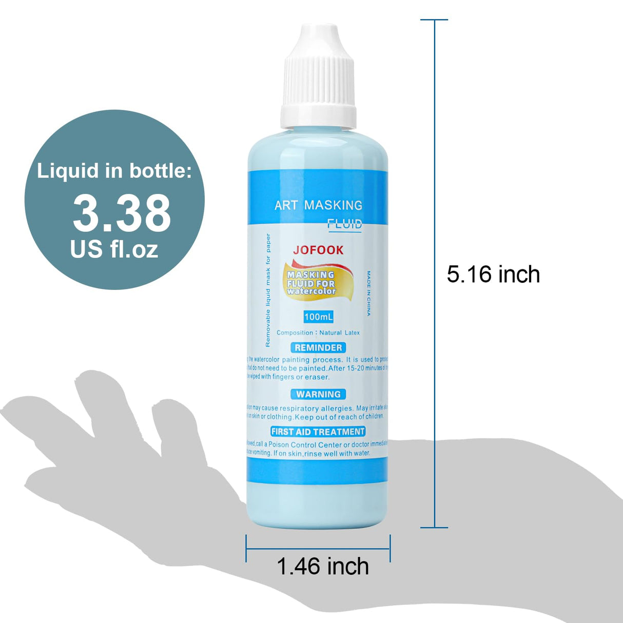 Masking Fluid Pen for Watercolor Painting and Various Art Projects,Watercolor Masking Fluid,100ml Art Masking Fluid,Artists Watercolor Medium,Masking Fluid Pen,Blue Liquid Pigment Drawing Gum JOFOOK