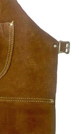 Zeluga 20-409 24in. x 36in. Heavy Duty Flame and Heat Resistant Leather Welding and Work Shop Apron, Brown Zeluga