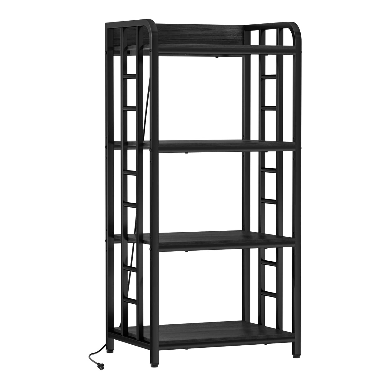 TIFFLOI Adjustable 4-Tier Kitchen Baker's Rack, Microwave Oven Cart Stand, Heavy Duty Organizer Rack for Storage in Living Room, Garage, Home and Office, Black TIFFLOI