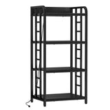 TIFFLOI Adjustable 4-Tier Kitchen Baker's Rack, Microwave Oven Cart Stand, Heavy Duty Organizer Rack for Storage in Living Room, Garage, Home and Office, Black TIFFLOI