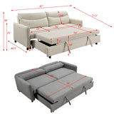 THSUPER 87-Inch King Size Convertible Sleeper Sofa Bed, Comfortable Pull-Out Futon Loveseat for RV Small Spaces, Hide-A-Bed Fold Out Couch - Beige THSUPER