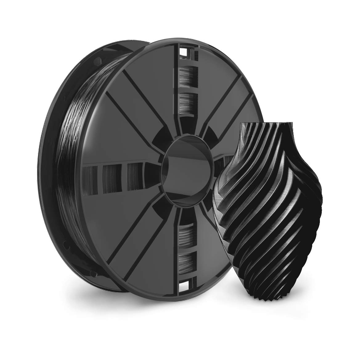 NOVAMAKER TPU Filament 1.75mm, Black Flexible 3D Printer Filament with 20g Cleaning Filament, 2.2lbs 1kg Spool, Dimensional Accuracy +/- 0.05mm, 95A Soft TPU Black NovaMaker