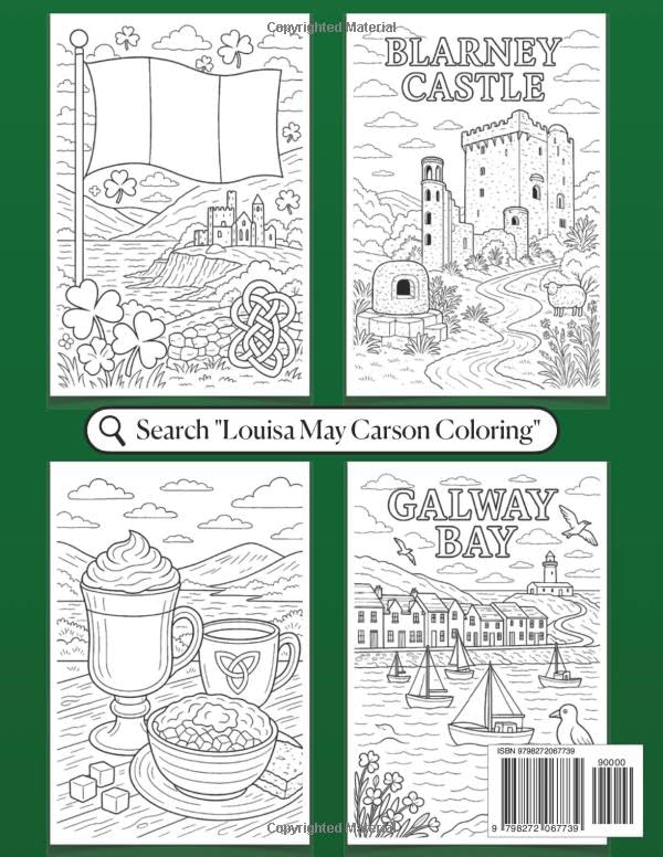 Ireland Coloring Book for Adults and Kids: Celtic Castles, Claddagh & Europe EU Travel Irish Souvenir Gift Dublin Coloring Pages Majosta