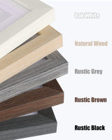 Egofine 8x10 Picture Frames Made of Solid Wood with Plexiglass, Display Pictures 4x6/5x7 with Mat or 8x10 Without Mat Set of 4 for Tabletop and Wall Mounting, Oak Wood Egofine