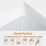 MATBEBY Twin Size Mattress Pad - Cooling Breathable Mattress Topper, Quilted Fitted Mattress Protector, Pillow Top Mattress Cover with 8-21" Deep Pocket, Soft, Machine Washable, White, 39x75 Inches MATBEBY
