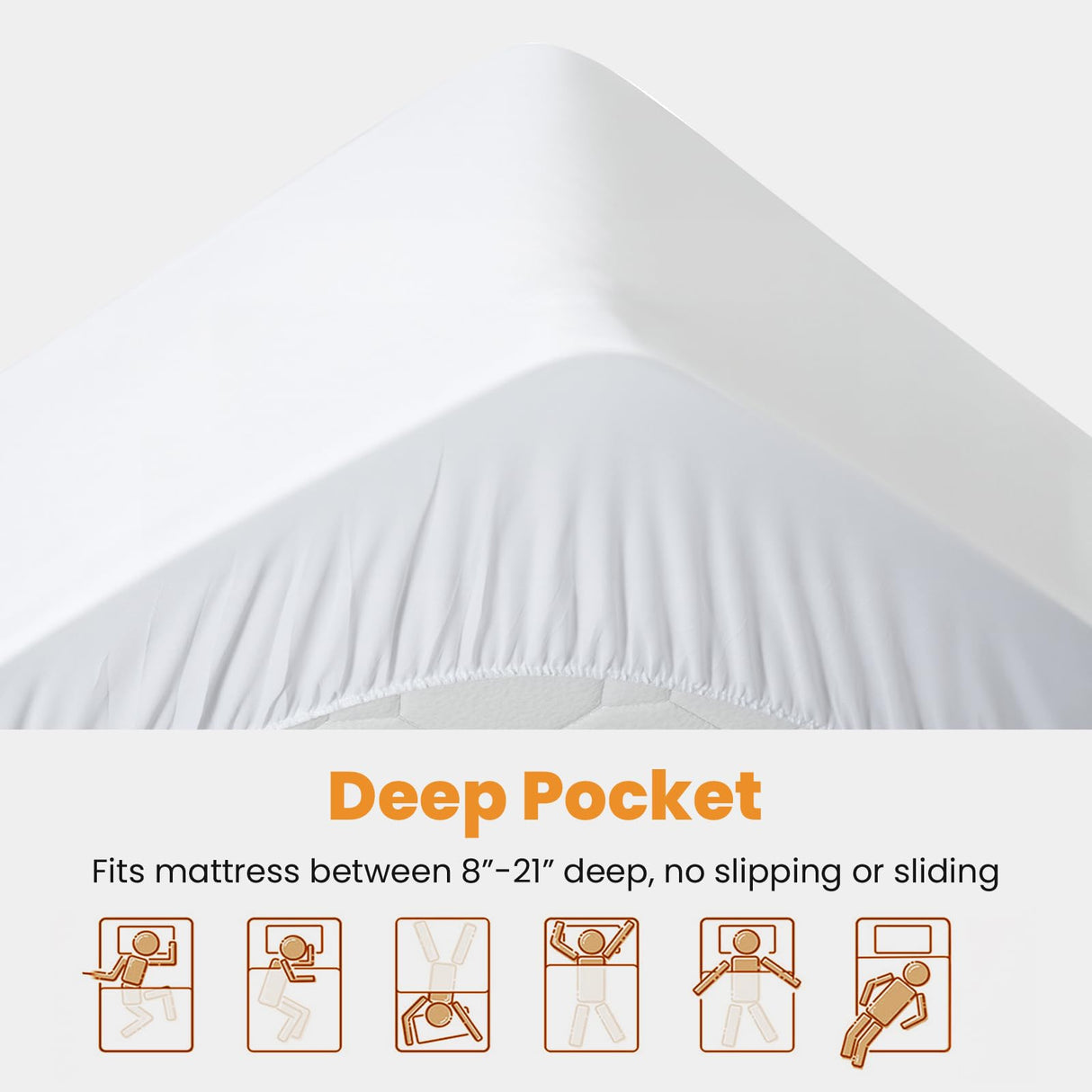 MATBEBY Queen Size Mattress Pad - Cooling Breathable Mattress Topper, Quilted Fitted Mattress Protector, Pillow Top Mattress Cover with 8-21" Deep Pocket, Soft, Machine Washable, White, 60x80 Inches MATBEBY