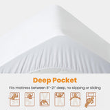 MATBEBY Queen Size Mattress Pad - Cooling Breathable Mattress Topper, Quilted Fitted Mattress Protector, Pillow Top Mattress Cover with 8-21" Deep Pocket, Soft, Machine Washable, White, 60x80 Inches MATBEBY
