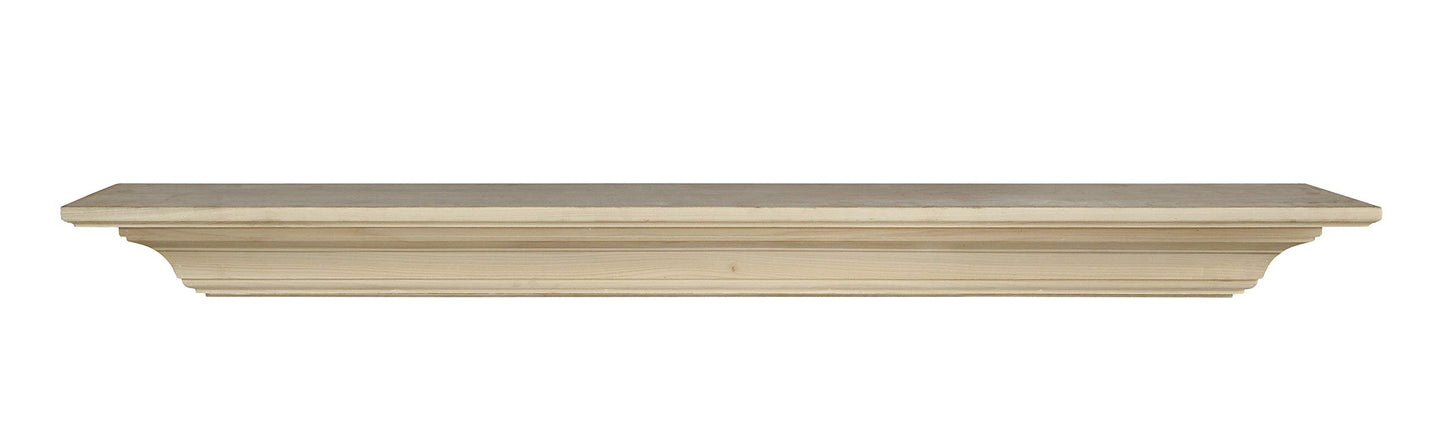 Pearl Mantels ARYB72418 Tasteful and Simple Wood Mantel Shelf, 72", Unfinished