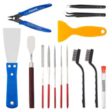 Lankki 23Pcs 3D Printer Tool Kit, 3D Printer Accessories Removal Tools Includes Nozzle Cleaning Kit, Putty Knife Scraper, Brushes, Tweezers, Diamond Files for 3D Prints Cleaning Finishing Lankki