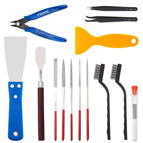 Lankki 23Pcs 3D Printer Tool Kit, 3D Printer Accessories Removal Tools Includes Nozzle Cleaning Kit, Putty Knife Scraper, Brushes, Tweezers, Diamond Files for 3D Prints Cleaning Finishing Lankki