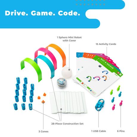 Sphero Mini Activity Kit - App-Enabled Coding Robot - 55 Piece Construction Set & Activity Cards - STEM Educational Toy for Kids - Bluetooth Connectivity - Interactive & Fun Learning for Ages 8+ Sphero