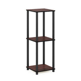 Furinno Turn-N-Tube End Table Corner Shelves, Set of 2, Dark Cherry/Black Furinno