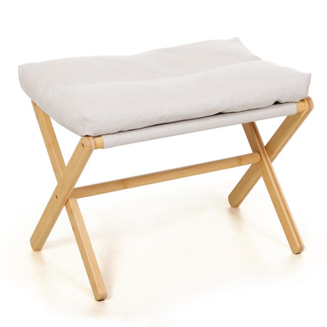 TYYIHUA Folding Foot Stool,Small Ottoman Foot Rest for Couch,Wooden Footstool,Change Shoes Bench,Modern X Ottoman Chair for Living Room, Entryway, Children Room, Bedroom,Caravaning TYYIHUA