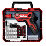 SKIL Rechargeable 4V Cordless Pistol Grip Screwdriver with 42pcs Bit Set, USB Charger and Carrying Case - SD5618-03 Skil