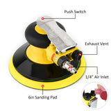Professional Air Random Orbital Palm Sander, Dual Action Pneumatic Sander, Low Vibration, Heavy Duty … (6-inch Yellow) Gedu