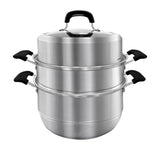 MANO Steamer Pot for Cooking 11.8 inch Steam Pots with Lid 2-tier Stainless Steel Steaming Pot Multipurpose Cookware with Handle for Vegetable, Dumpling, Stock, Sauce, Food MANO