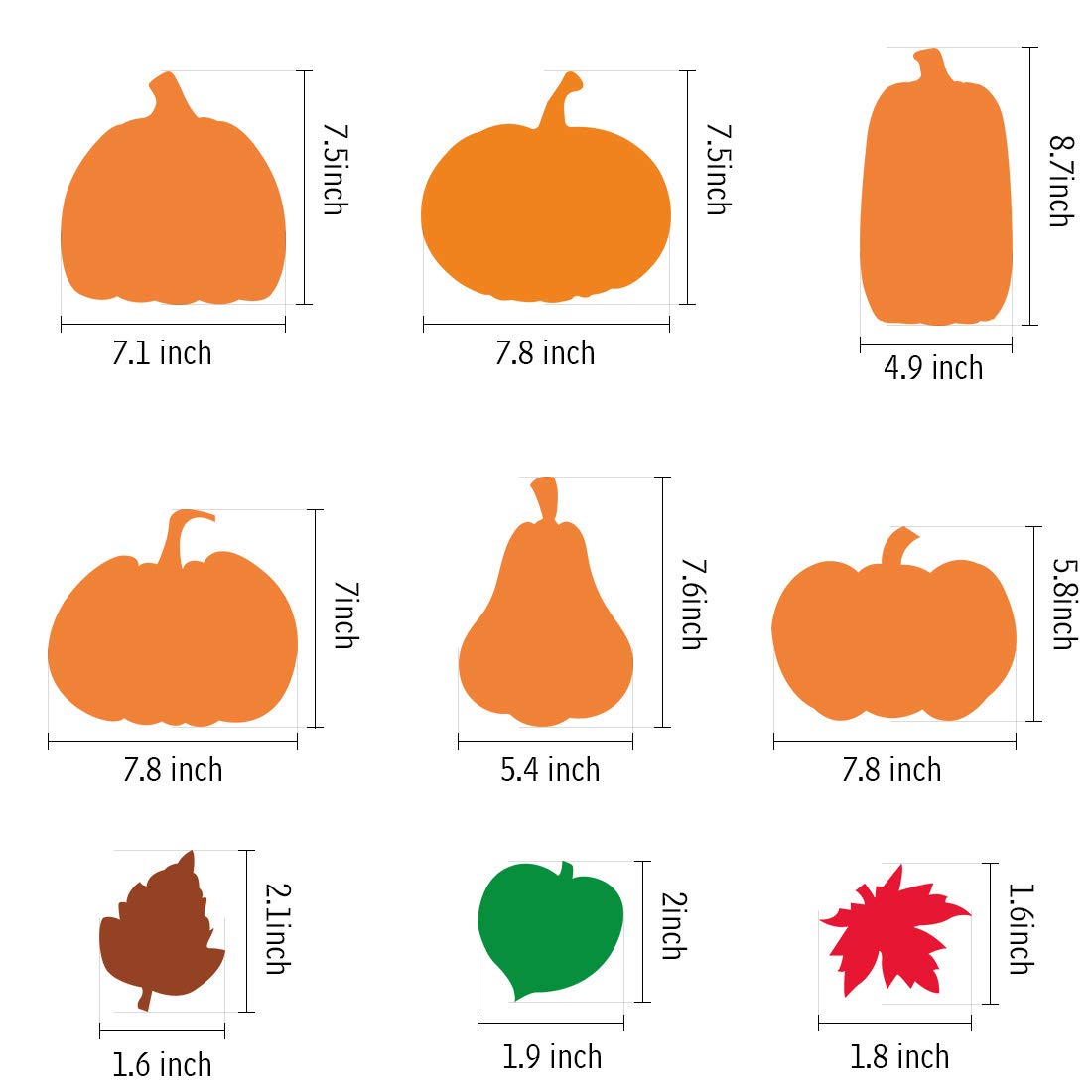 Hifunwu 30Pcs Halloween Foam Pumpkin Craft Kit Decorations with Foam Fall Maple Leaves Rhinestone Stickers for Halloween Thanksgiving Kids Art Crafts Decorations Hifunwu