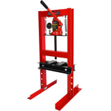 6 Ton Hydraulic Shop Press, Heavy Duty H-Frame Carbon Steel Body Garage Floor Adjustable Shop Press with Visible Pressure Gauge, Working Height 2.2" to 9.4" red CuisinSmart