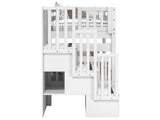 Bedz King Stairway Bunk Beds Twin over Twin with 3 Drawers in the Steps, White Bedz King