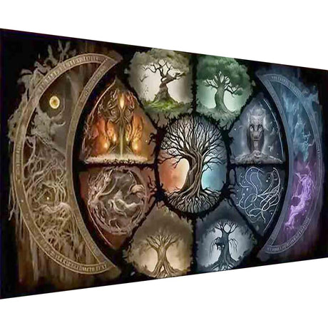 BOHADIY DIY 5D Diamond Painting Kits for Adults Diamond Art Large Size Tree of Life Abstract Tree Landscape Full Drill Crystal Rhinestone Embroidery Craft Kits for Home Wall Decor, 27.5X15.7 Inch BOHADIY