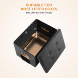 MEEXPAWS Cat Litter Box Enclosure Furniture Hidden, Cat Washroom Bench Storage Cabinet |Large 25.6'' x 17.7'' x 17.7''| Dog Proof | Waterproof Inside/Easy Clean | Easy Assembly | Odor Control(Black) MEEXPAWS