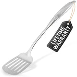 Zulay Kitchen Stainless Steel Cooking Utensil - Stainless Steel Kitchen Utensil - Durable Kitchen Gadgets - Metal Kitchen Accessories - Easy to Clean Kitchen Tools - 14.8" Slotted Turner Zulay Kitchen