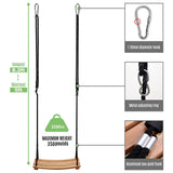 Taeku Adult Tree Swing, Hanging Beech Wood Swings with Adjustable Rope Garden Chair Seat Swing for Indoor Outdoor (22''x10'') Taeku