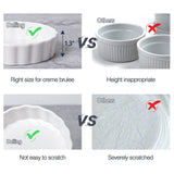 Ramekins 8 oz-Delling Creme Brulee Ramekins, Round Fluted Quiche Dishes Tart Pan, Oven Safe Ramekins for Baking, Souffle, Ramekins Set of 6, White DELLING