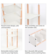 NUTMAK 8-Tier Tall Shoe Rack, Narrow Wooden Shoe Organizer for Entryway, Closet, Dorm, Small Spaces, Freestanding Vertical Shoe Shelf for Sneakers, Boots & Heels NUTMAK