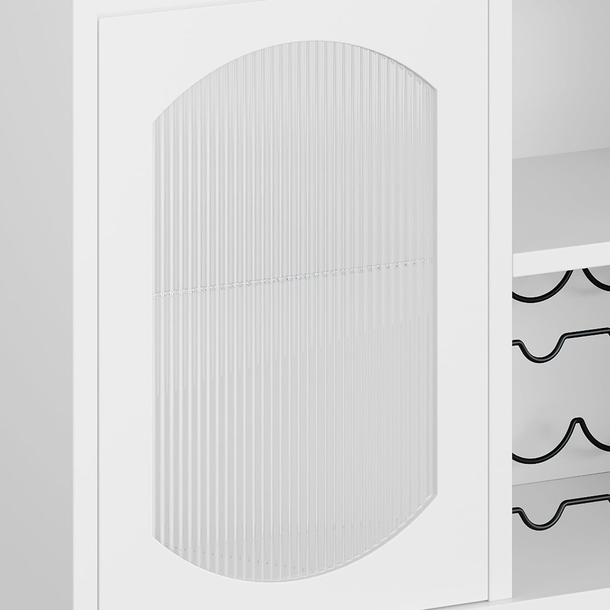 Wine Bar Cabinet with LED Light - 47" Liquor Storage Cabinet with Wine Rack and Glass Hanger Coffee Bar Cabinet with Adjustable Shelves Bar Cabinet with Glass Doors for Kitchen Dining Living Room ElfinAura