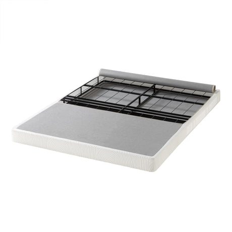 ZINUS 4 Inch Box Spring with Cover, No Assembly Mattress Foundation, Sturdy Metal Structure, Queen, White Zinus