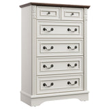 BLANKSPACE Farmhouse Dresser with 6 Drawers, Antique White Dresser for Bedroom, Hallway, Living Room, or Office Storage BLANKSPACE