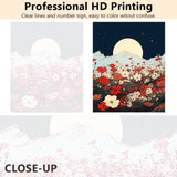 Paint by Numbers Kit for Adults, Cosmos Flower Garden Paint by Numbers, Nature Plant Adults' paint-by-Number Kits, Blossom Flowers Adult Paint by Number Kits, 16X20 Inch Frameless Paint by Numbers TUMOVO