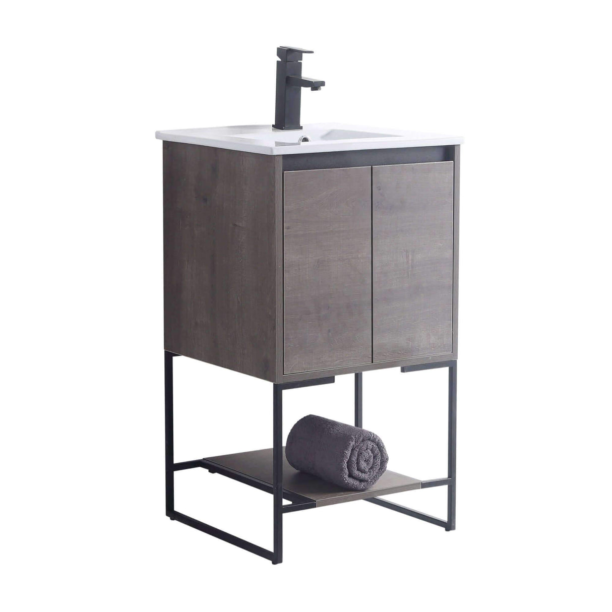 Fine Fixtures 20 Inch Bathroom Vanity with Sink - Modern Knob Free Design, Elegant Space-Saving Solution for Your Bathroom - Durable, Bathroom Vanities for a Contemporary Look - Urbania Collection Fine Fixtures