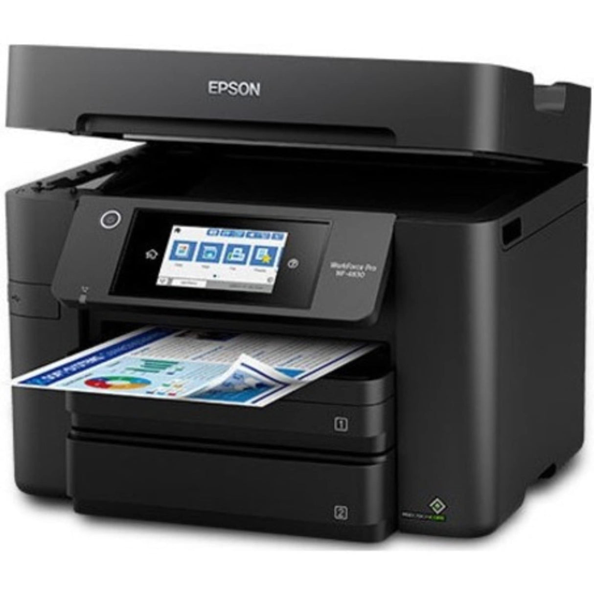 Epson Workforce Pro WF-4830 Wireless All-in-One Printer with Auto 2-Sided Print, Copy, Scan and Fax, 50-Page ADF, 500-sheet Paper Capacity, and 4.3" Color Touchscreen, Works with Alexa, Black, Large Epson