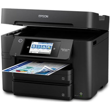 Epson Workforce Pro WF-4830 Wireless All-in-One Printer with Auto 2-Sided Print, Copy, Scan and Fax, 50-Page ADF, 500-sheet Paper Capacity, and 4.3" Color Touchscreen, Works with Alexa, Black, Large Epson