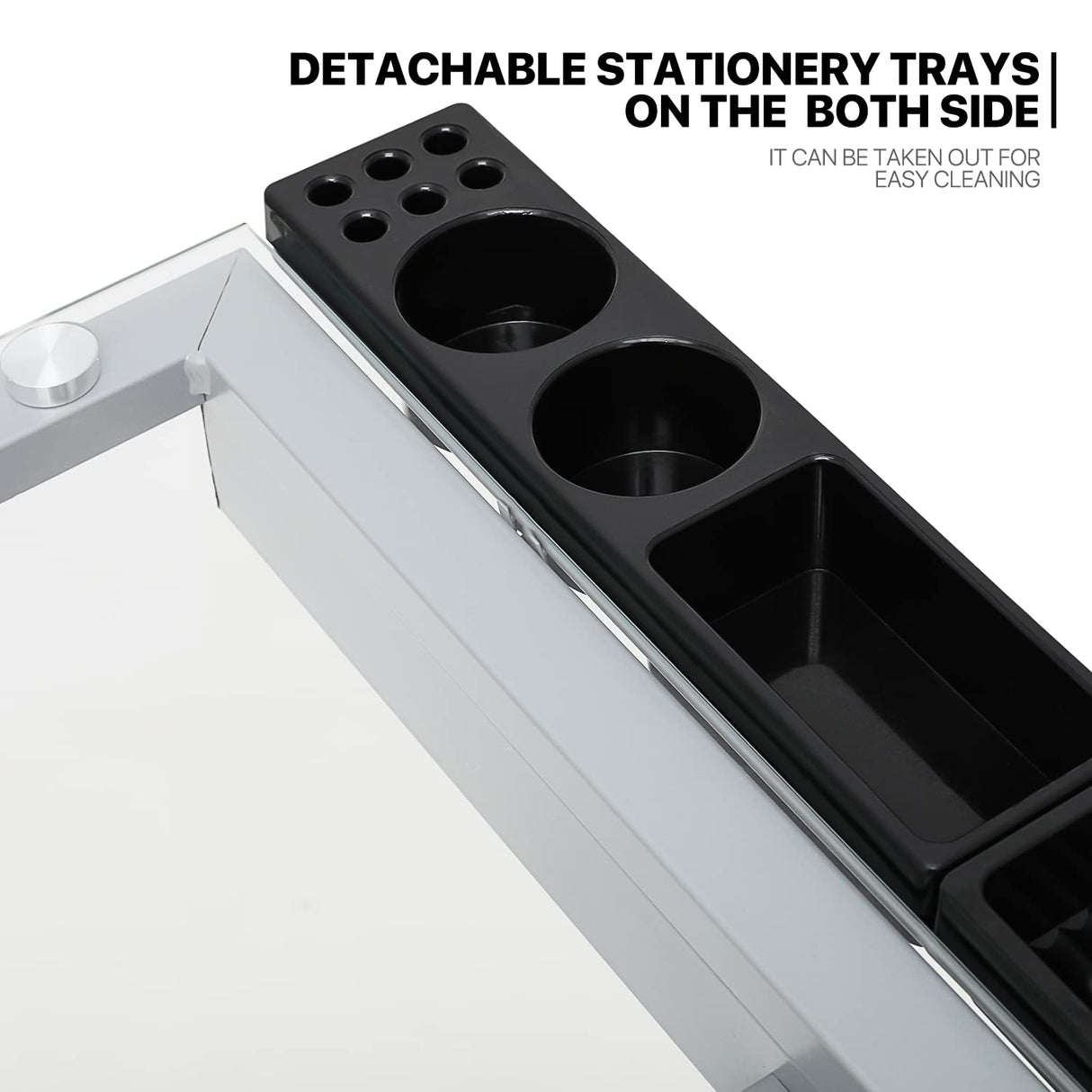 MoNiBloom Drafting Table on Wheels with Storage & Side Tray - Adjustable 0-65° Glass Tabletop, Replaceable Feet Art Desk MoNiBloom