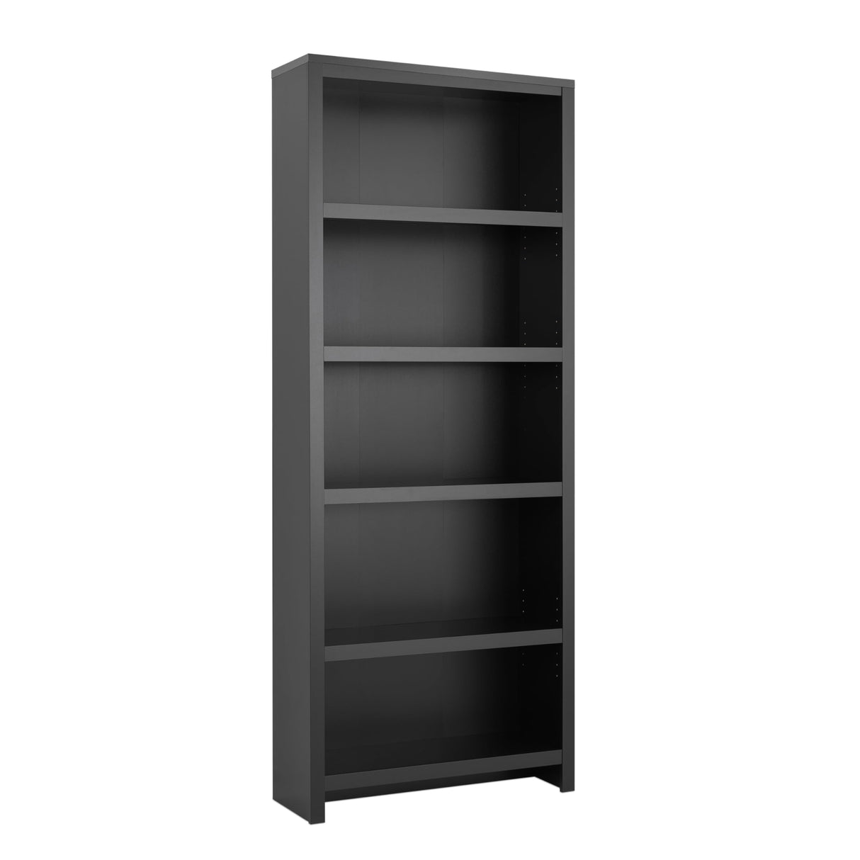 Prepac Moda 5-Tier Tall Wooden Bookcase, Black Storage Cabinet, Display Cabinet, Bookshelf with Storage Shelves 31.75" W x 80" H x 12" D for Home Office, Living Room, Bedroom Organizer Prepac