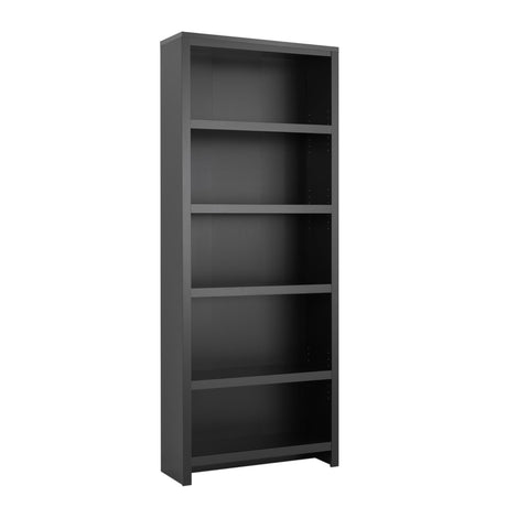 Prepac Moda 5-Tier Tall Wooden Bookcase, Black Storage Cabinet, Display Cabinet, Bookshelf with Storage Shelves 31.75" W x 80" H x 12" D for Home Office, Living Room, Bedroom Organizer Prepac