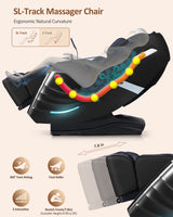 RELX 2025 Massage Chair Full Body, 15 Modes Zero Gravity SL-Track Shiatsu Massage Chair Built-in Heat System, Airbag Massage with Body Scan, Deep Yoga Stretch, Calfrest Extension and AI Control(Black) RELX