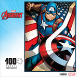 Buffalo Games - Marvel - Captain America: The First Avenger - 100 Piece Jigsaw Puzzle for Families -Challenging Puzzle Perfect for Game Nights - Finished Size is 15.00 x 11.00 Buffalo Games
