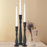 DINLiAN S Candlestick Holders Black Candle Holder for Candlestick,Taper Modern Candle Holders Set of 3,Tall Wood Candle Sticks Holder Decor(12"/10"/8" H) (3, Black) DINLiAN S