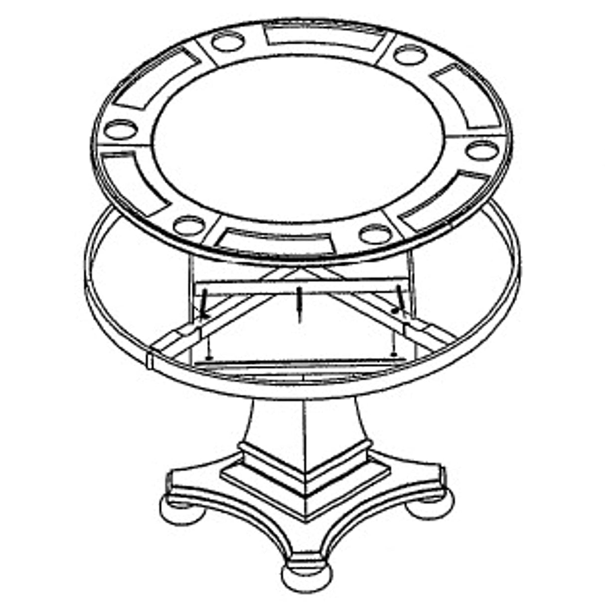 Sunset Trading Bellagio Dining/Game Table, Reversible Poker Top with Cup Holders, Walnut Sunset Trading