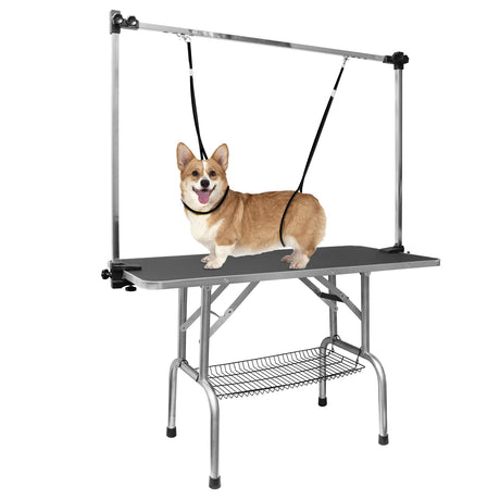LOVMOR 36 Inch Dog Grooming Table,Adjustable Home Pet Grooming Tables with Arm/Noose/Mesh Tray LOVMOR