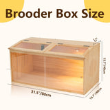 Large Wooden Chicken Brooder Box with Bulb Set and Thermometer - Brooder Box for Chicks Indoor Accommodates Up to 25 Chicks - Ideal for Chickens, Ducks, Quails, Hamsters, and Lizards（32x16x16 Inches） UYDJKLS