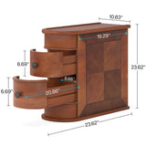 Tribesigns End Table, Sofa Side Table with Storage No Assembly Required, Slim Nightstand with 2 Drawers, Vintage Wood Chairside Bedside Narrow Accent Tables for Living Room Bedroom Couch Office, Brown Tribesigns