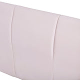 Velvet Upholstered Grounded Bed Platform Bed, Wooden Queen Size Mother & Child Bed Frame with Bedside Desk and Little Round Stool, Kids Adults Bedroom Furniture Floor Bed Platform Bed (Pink Bed) CJLMN