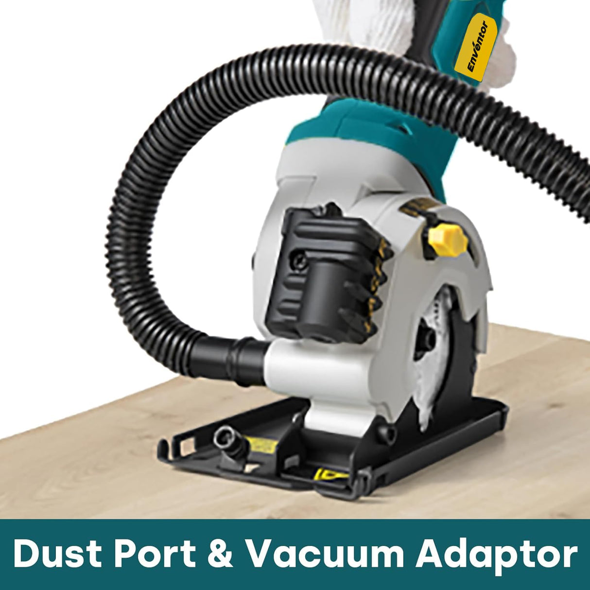 Enventor Mini Circular Saw, 4.8A Electric Circular Saws Corded with Laser Guide, 4000RPM, 3 Saw Blades 3-3/8" Max Cutting Depth 1-1/16", Compact, Power for Wood, Soft Metal, Tile, Plastic Enventor